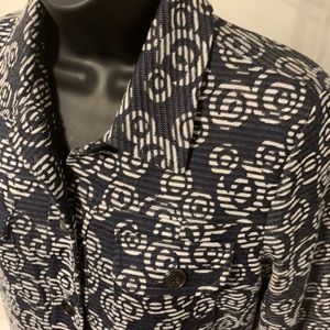 Choices Blue & White Swirl “Jean” Jacket Size SP